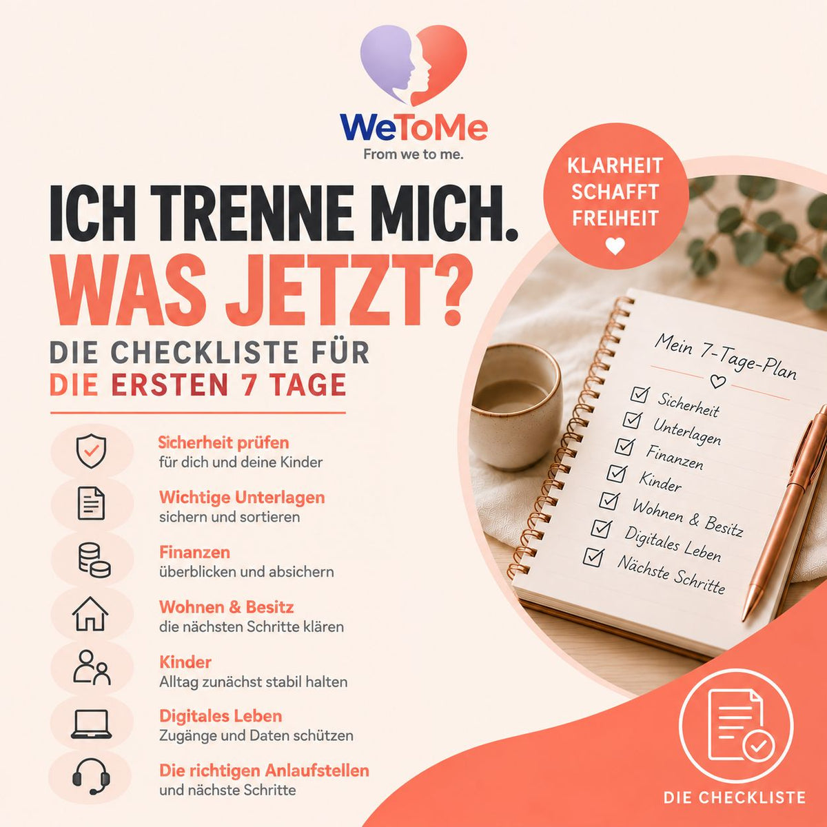 Ich trenne mich Checkliste